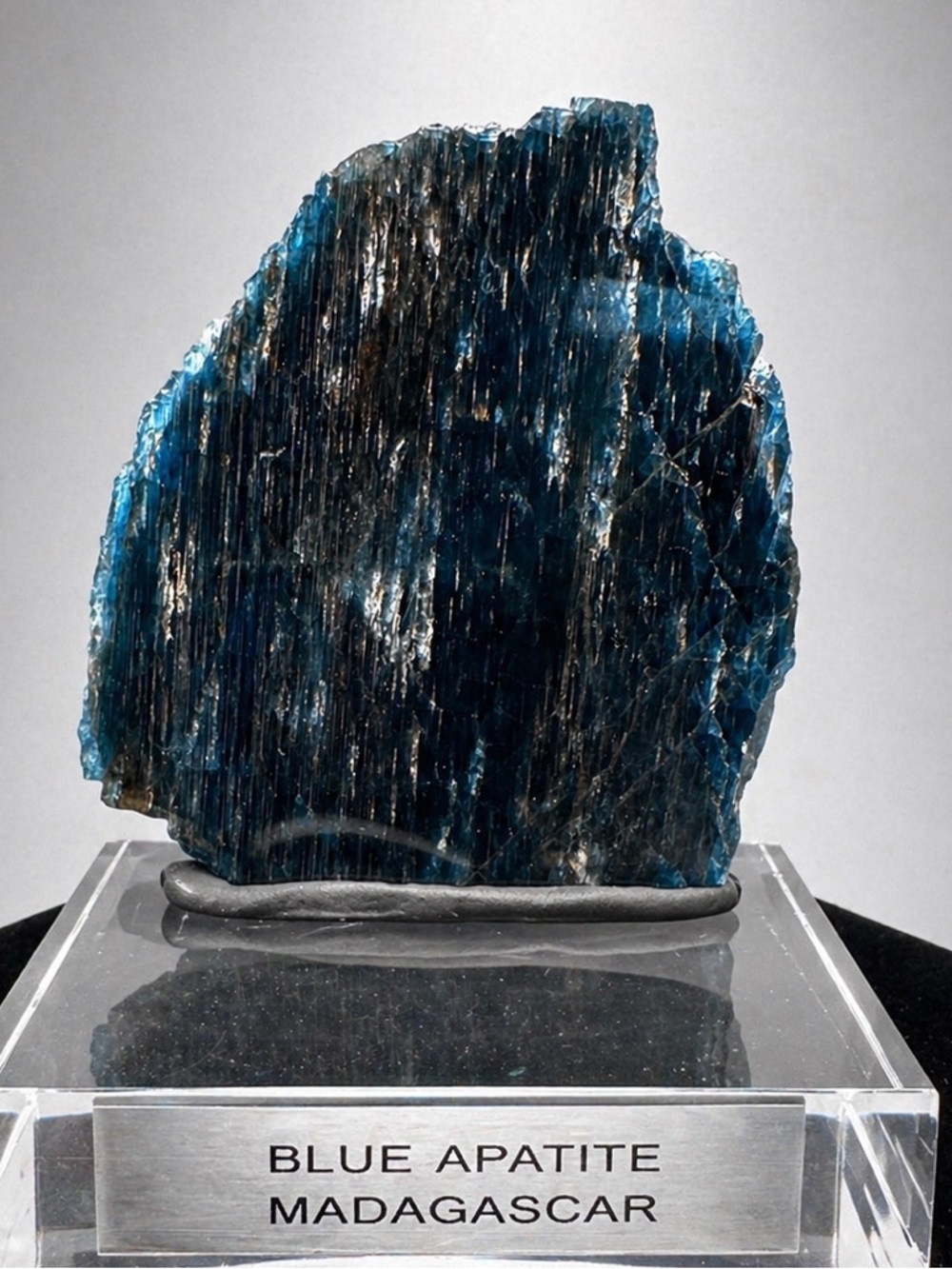 Blue Apatite Slab Madagascar (with back lighting)